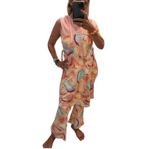 Free People All That Set Printed Multi Set includes Vest And Pants.Size S - Picture 1 of 16